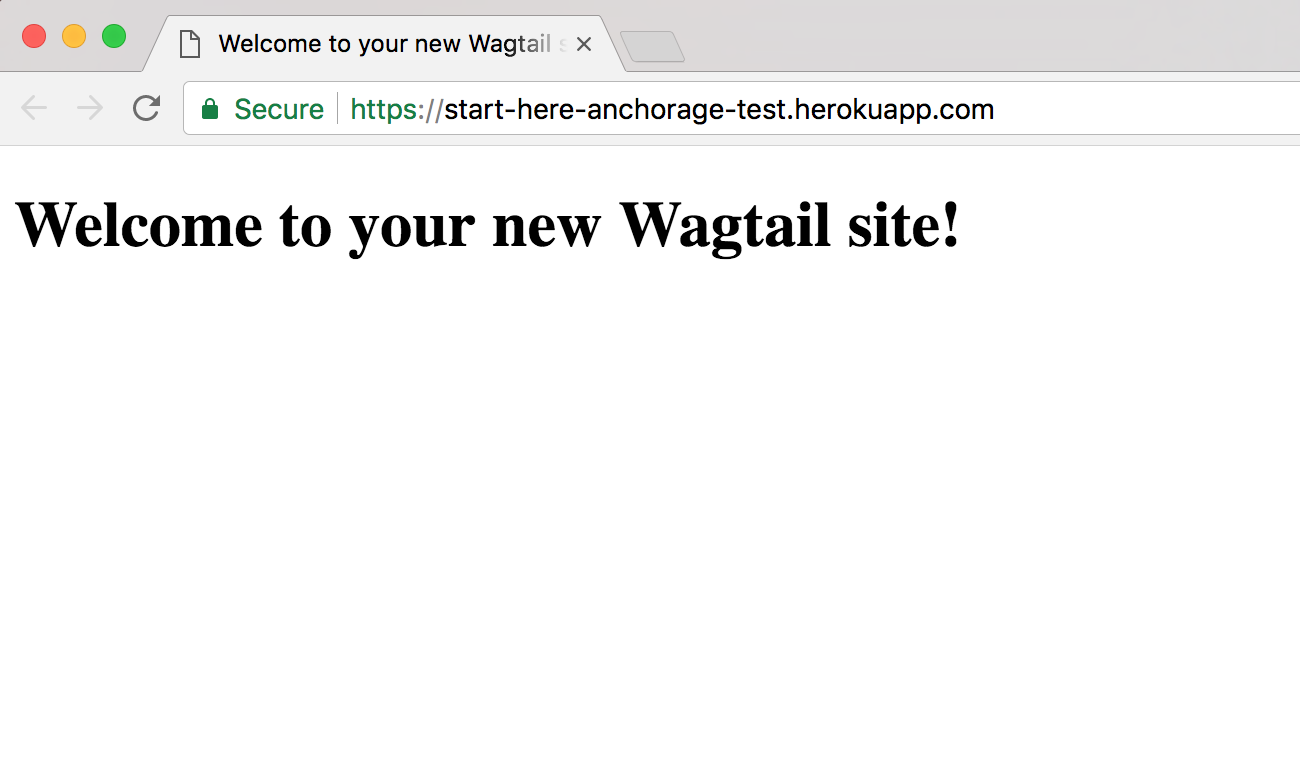 A basic homepage for a Wagtail application
