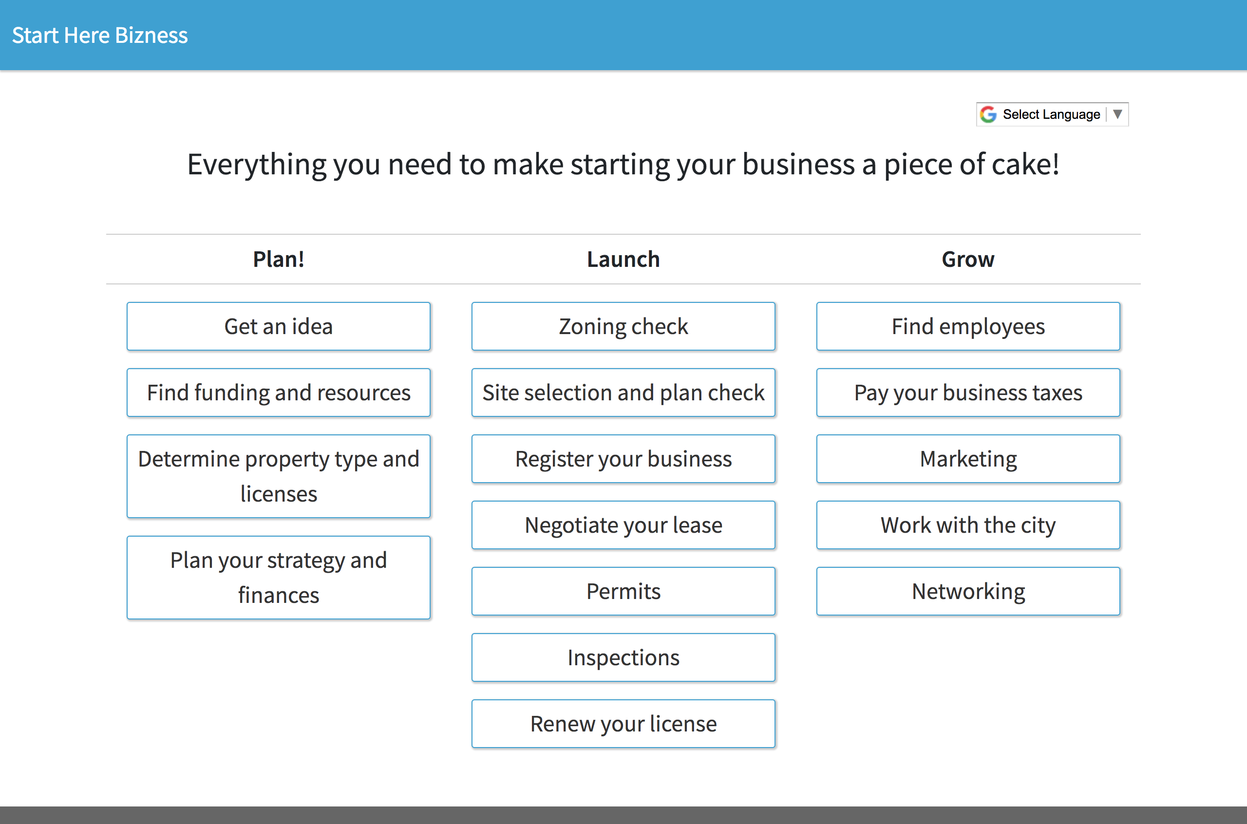An example of an app deployed with the bizness template
